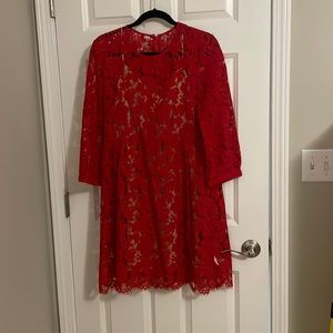 Red Lace Anthropologie Dress